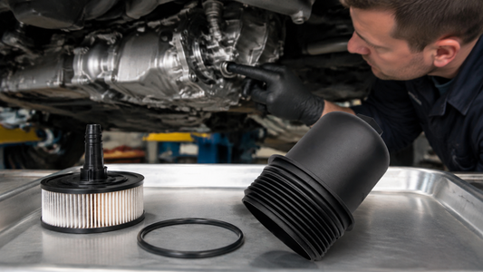 02E305045 DSG Transmission Filter Housing workshop diagnosis and OE fitment check | Partly Works