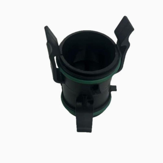 Turbo boost air pipe connector, black with green seal ring and outlet tabs
