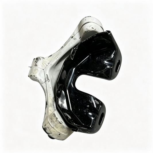Exhaust hanger rubber mount with black rubber isolator and silver bracket