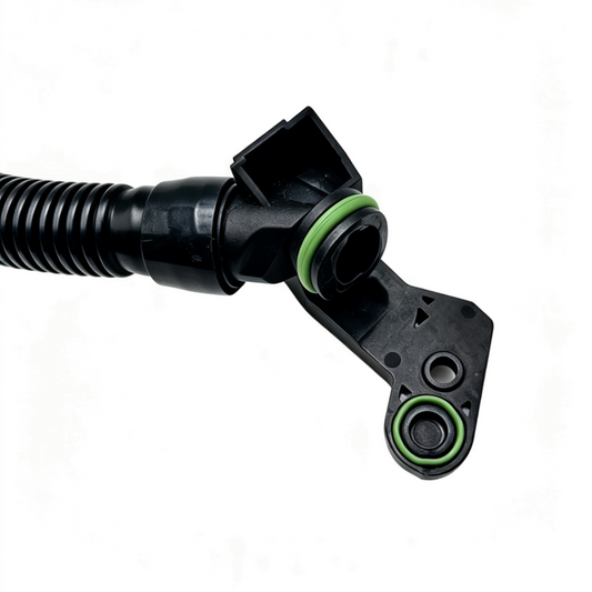 Crankcase vent hose with black connector and green O-ring seals