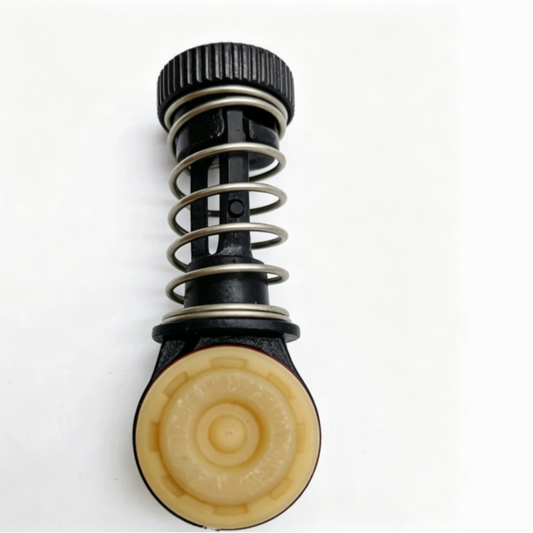 Shift cable connector with beige bushing and black spring, round end cap