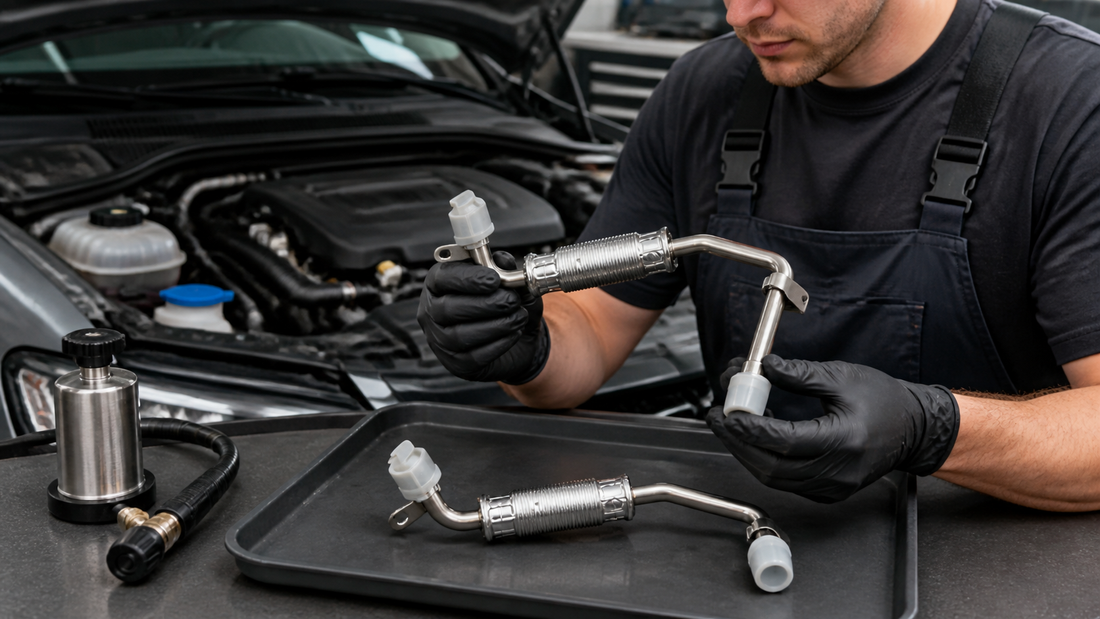 06J121497H 06J121497B 06J121497G Turbocharger Coolant Feed Pipe workshop diagnosis and OE fitment check | Partly Works