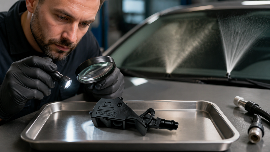 6E0955985 6E0955985B Windshield Washer Nozzle workshop diagnosis and OE fitment check | Partly Works