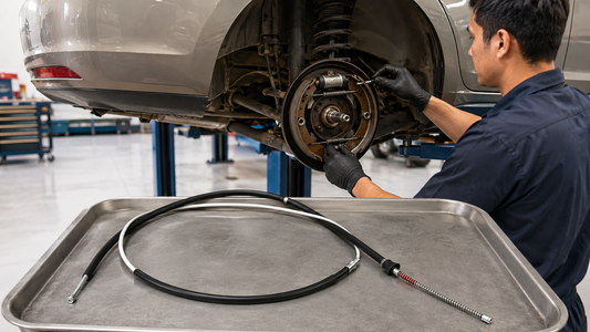 6RU609721E 6RU609721B Parking Brake Cable workshop diagnosis and OE fitment check | Partly Works
