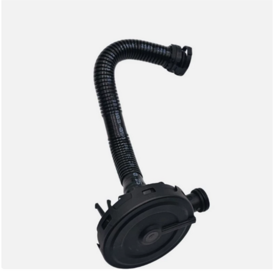 PCV valve with black vacuum hose and circular base