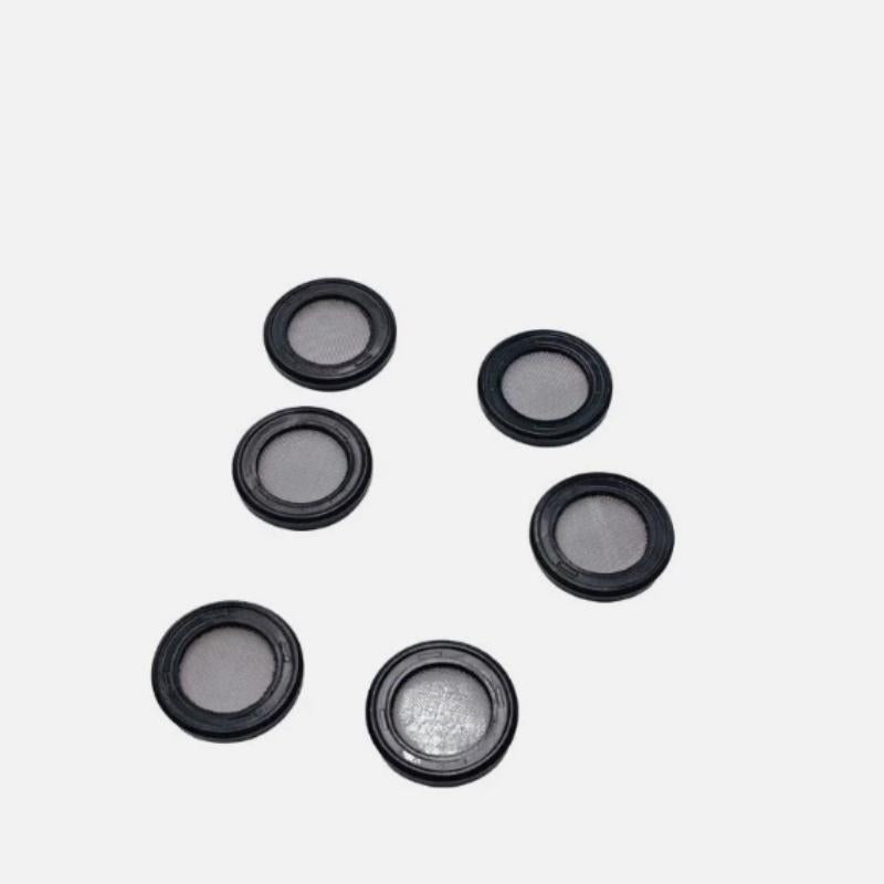 Oil screen gasket set, black rings with one silver-faced piece