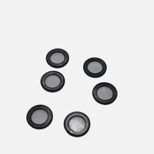 Oil screen gasket set, black rings with one silver-faced piece
