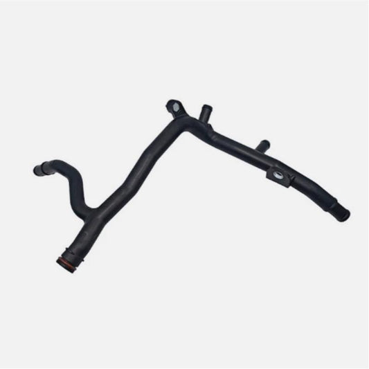 Black coolant hose with multiple bends and clamp-ready outlet ports