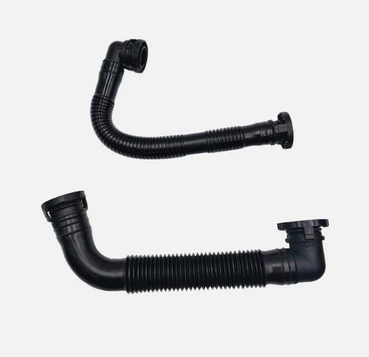 Secondary air pump hose set, black corrugated hoses with multiple end connectors