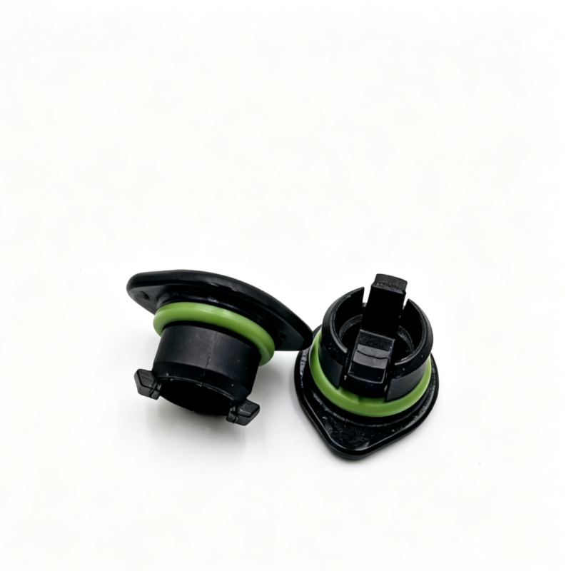 Valve cover plug with black cap and green sealing ring, two-pack
