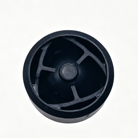 Engine cover rubber buffer, round black vibration damper with spoke grille