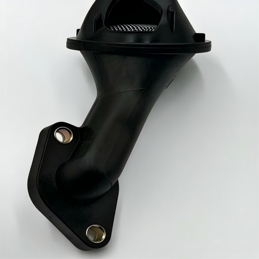 Black oil pump pickup screen assembly with circular ports and mesh intake screen