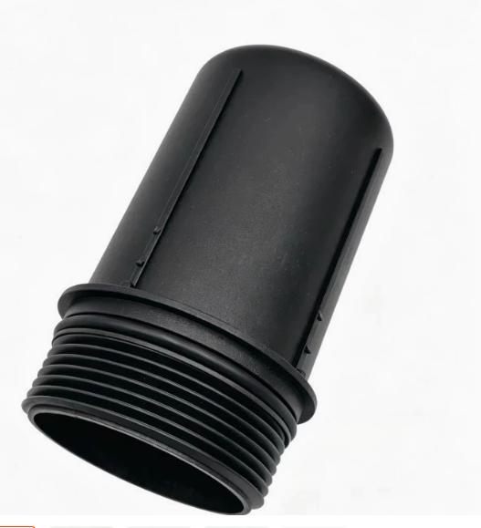 DSG transmission filter, dark plastic cylinder with ribbed inlet and open base