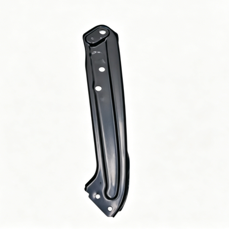 Black metal headlight mounting bracket with mounting holes, right-side style