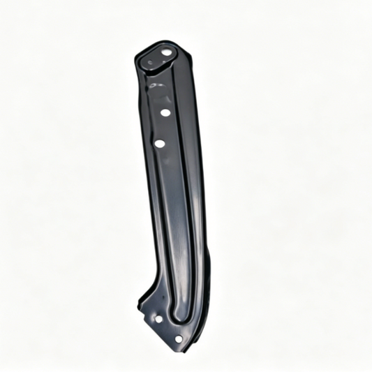 Black metal headlight mounting bracket with mounting holes, right-side style