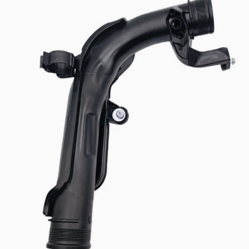 Black turbo boost hose with molded bends and sensor/bracket mount