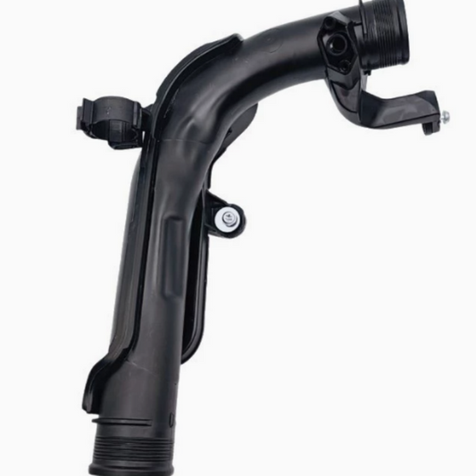 Black turbo boost hose with molded bends and sensor/bracket mount