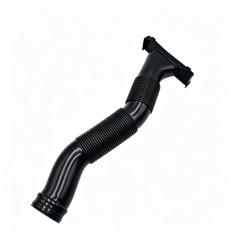 Black ribbed air intake hose with molded end connector