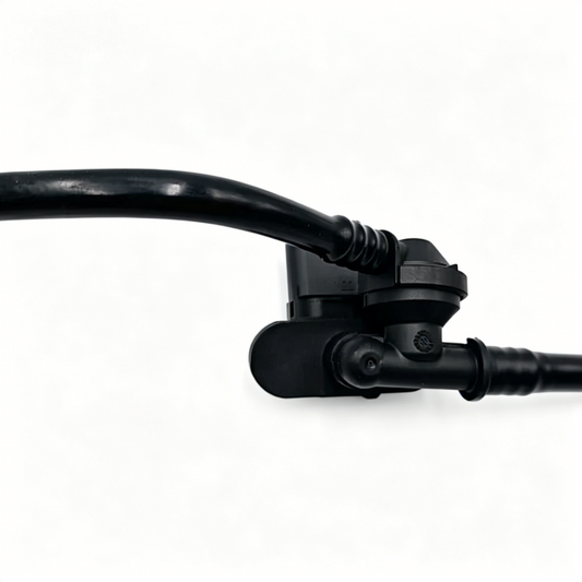 Brake booster vacuum hose with black elbow and connector fittings