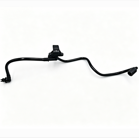 Black brake booster vacuum hose assembly with long tubing and end fittings