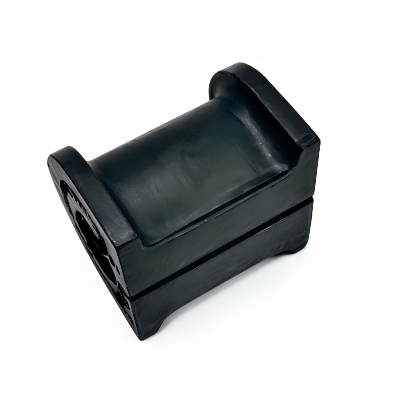 Stabilizer bar bushing, black rubber sleeve with open mounting holes