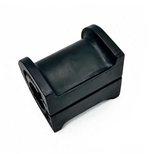Stabilizer bar bushing, black rubber sleeve with open mounting holes