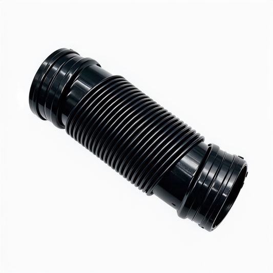 Black corrugated air intake hose with ribbed end couplers