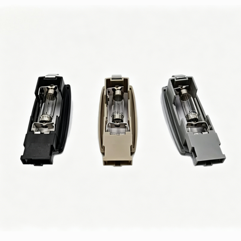 Interior reading light housings in black, beige, and gray with visible bulb holder