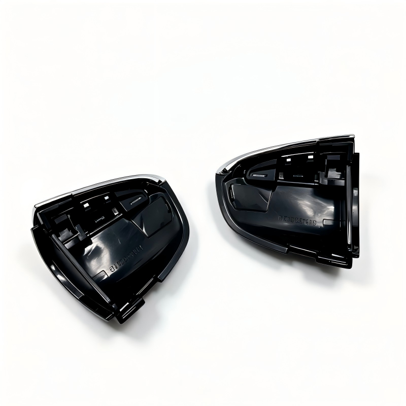 Exterior door handle cover, black plastic with inner clips, set of two