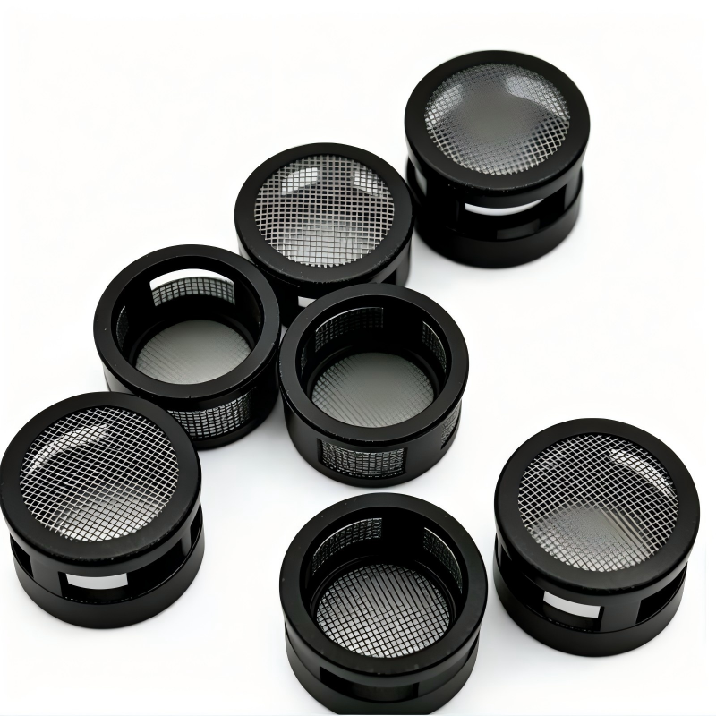 Balance shaft oil screens set of black cylindrical mesh filters with end caps
