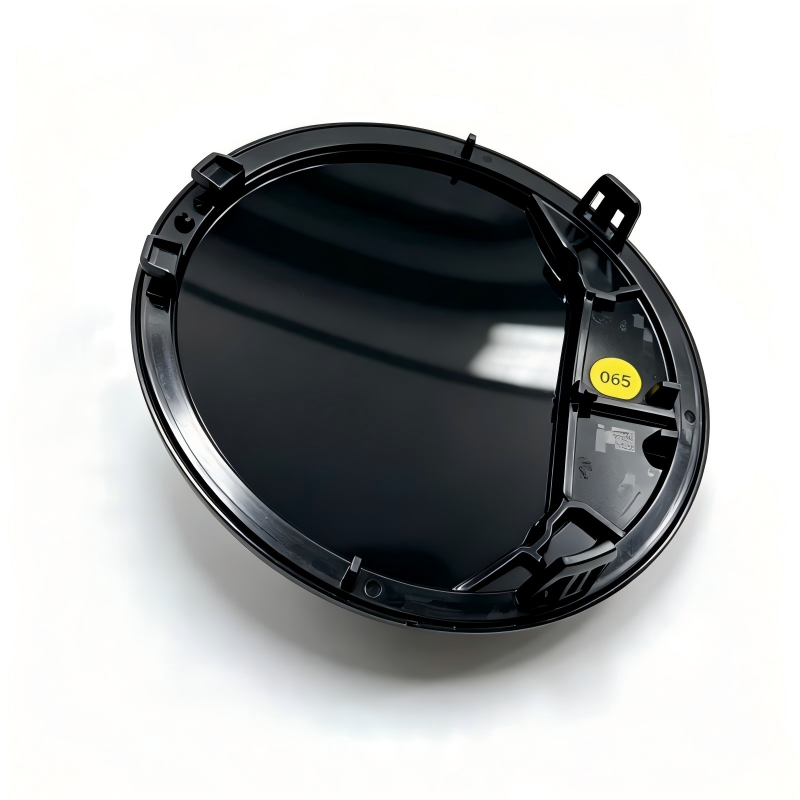 Front grille emblem mount, black plastic with chrome rim and mounting clips