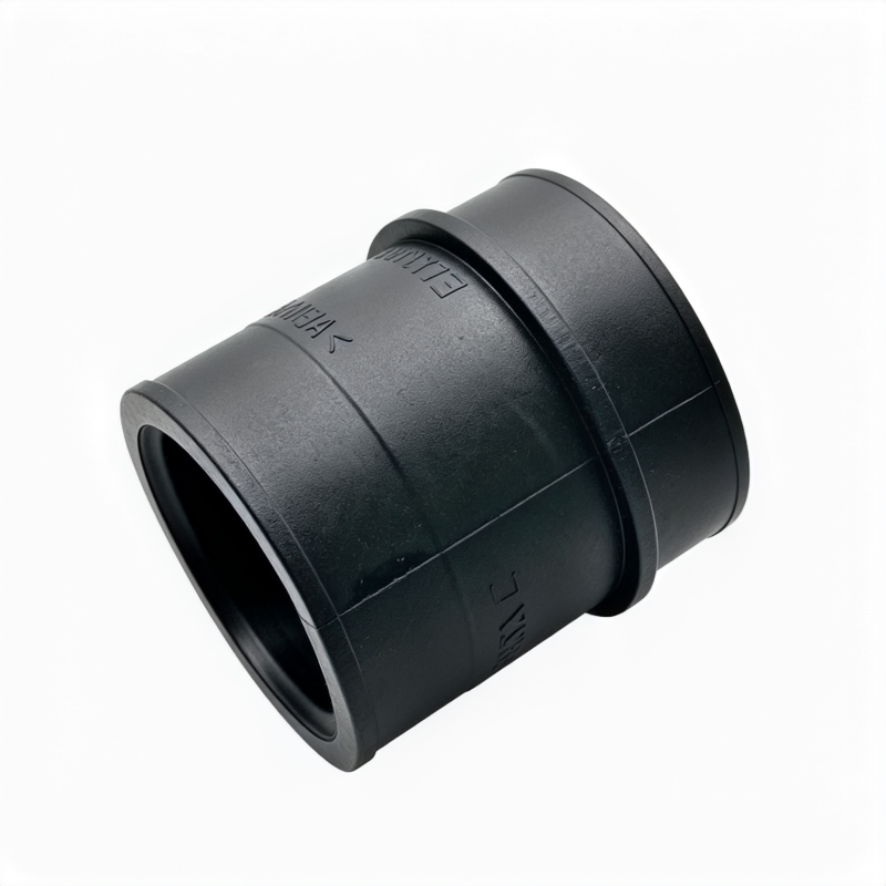 Black air intake hose coupler with flared end and molded ring detail