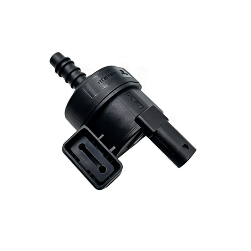 Black EVAP purge valve with electrical connector and two hose ports