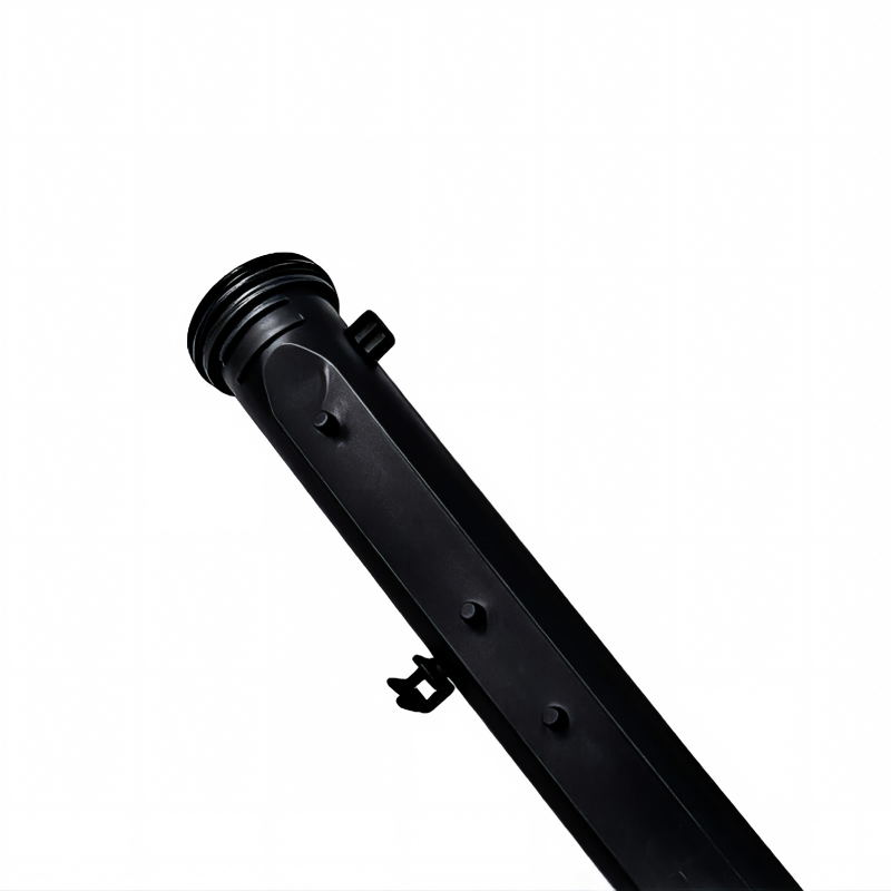 Black coolant hose with molded coupler and small connector tab
