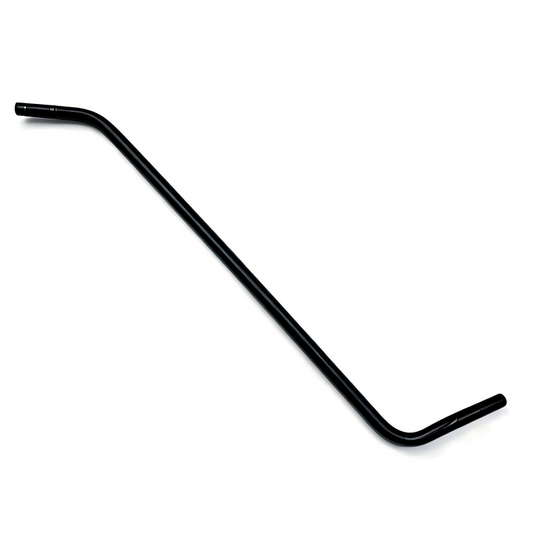 Black vacuum hose with angled bend and short outlet ends