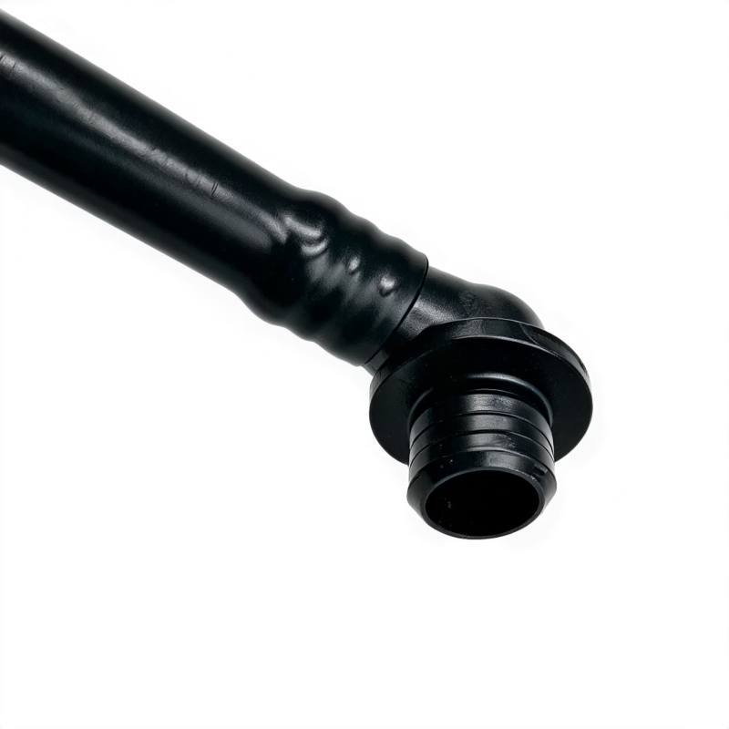 Crankcase vent hose, black rubber end fitting with ribbed connection
