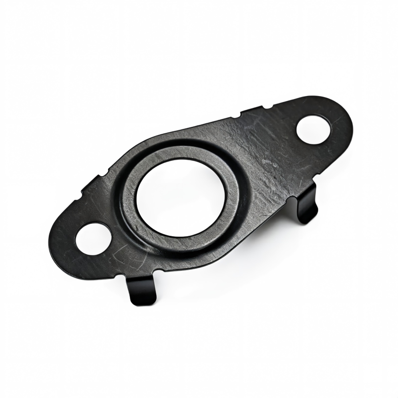 Oil line seal gasket, black rubber with center opening and mounting holes