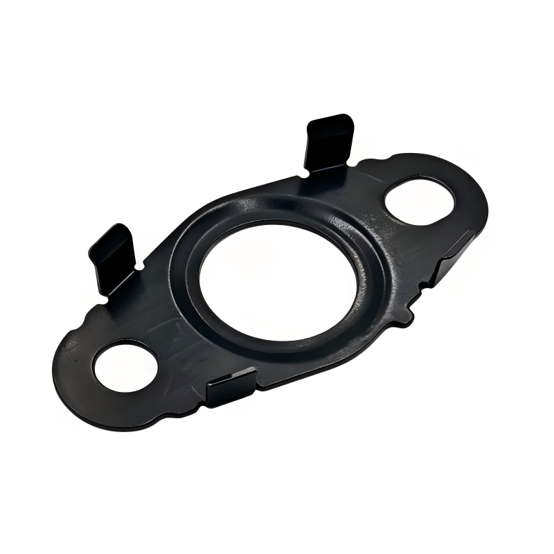 Black oil line seal ring with inner bore and two mounting tabs