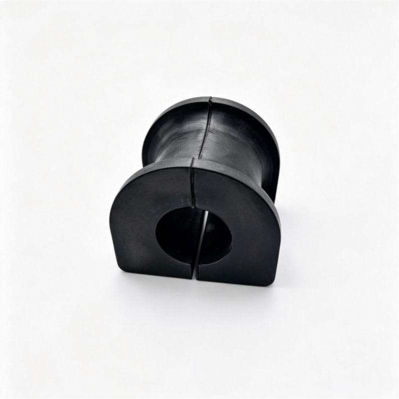 Stabilizer bar bushing, black rubber, circular center hole (end view)
