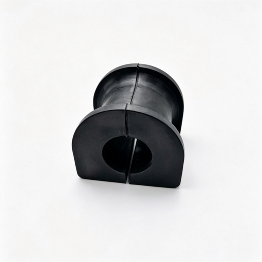Stabilizer bar bushing, black rubber, circular center hole (end view)