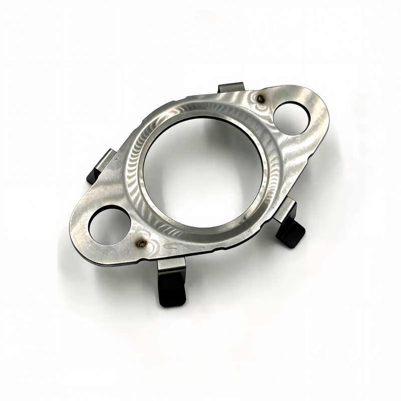 Metal oil line seal with circular opening and mounting tabs