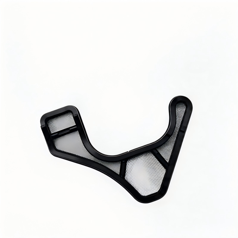 Oil pump pickup screen, curved mesh strainer with U-shaped frame