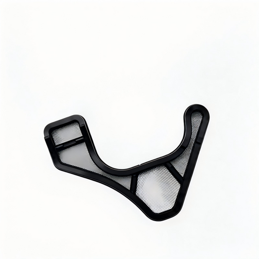Oil pump pickup screen, curved mesh strainer with U-shaped frame