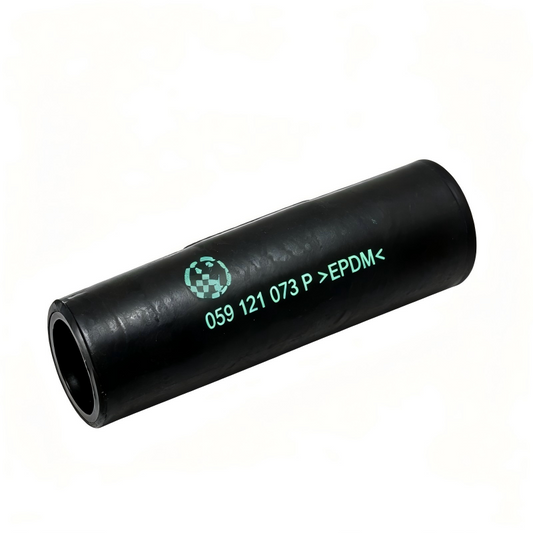 Black coolant hose with green part marking, rubber tube with two open ends