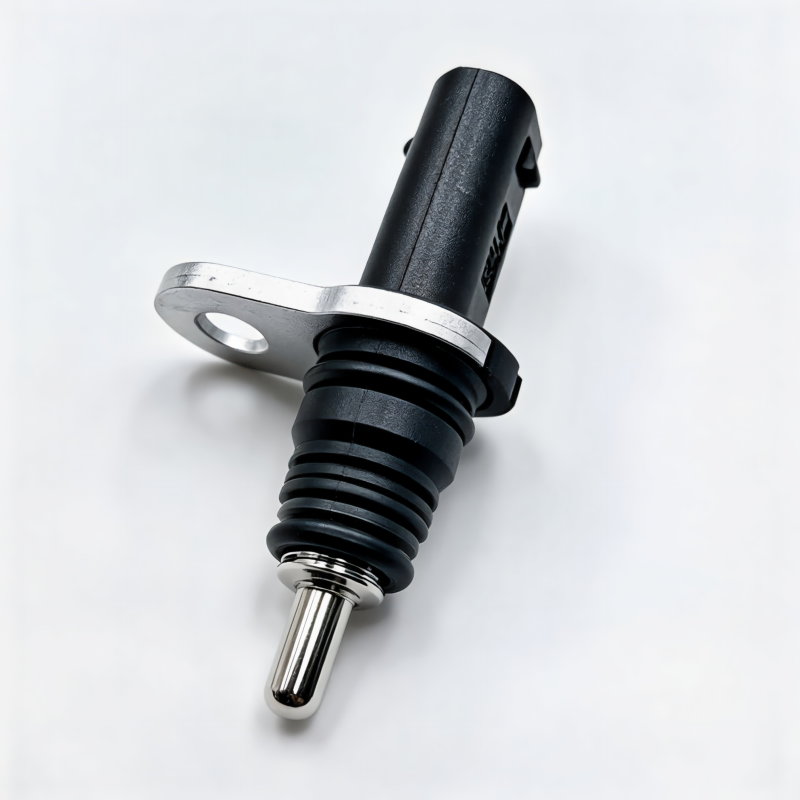 Coolant temperature sensor with metal flange and black plastic body