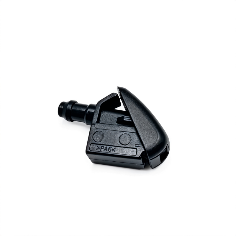 Windshield washer nozzle for SKODA, black plastic jet sprayer