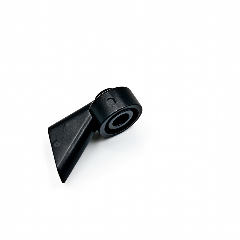 Windshield washer nozzle, black plastic with round spray opening