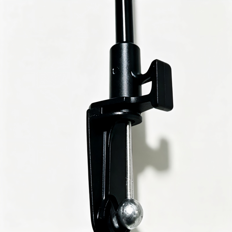 Front hood release cable with black bracket and metal ball end