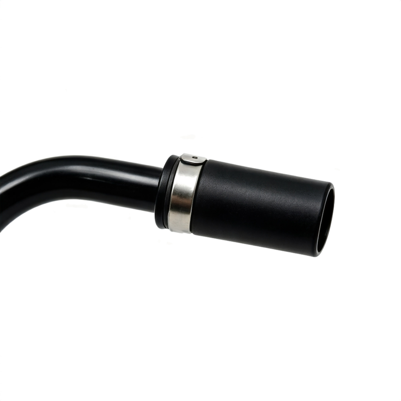 Black crankcase vent hose with metal band ring connector