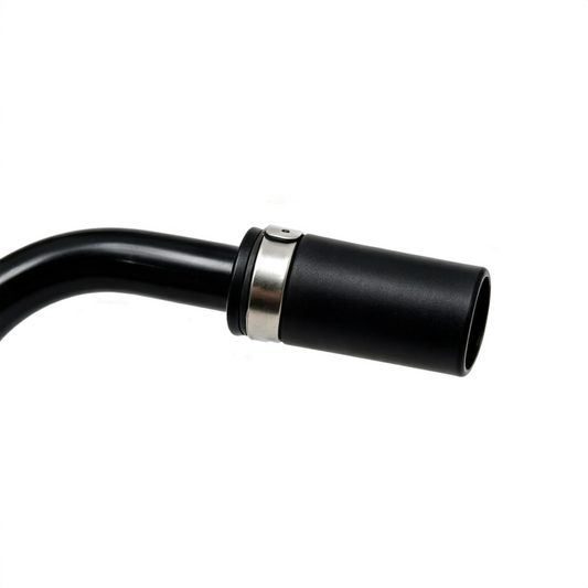 Black crankcase vent hose with metal band ring connector
